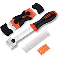 Rasqueta para vitrocerámica multiusos-Preciva Rascador de Vidrio y vitrocerámica con 15pcs Acero Inoxidable Cuchillas y…